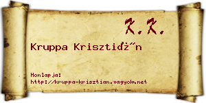 Kruppa Krisztián névjegykártya