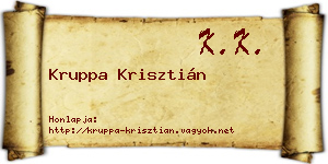 Kruppa Krisztián névjegykártya